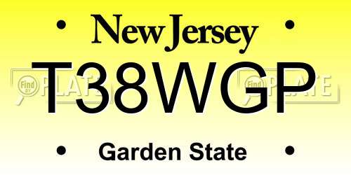 T38WGP New Jersey License Plate