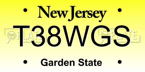 T38WGS New Jersey License Plate