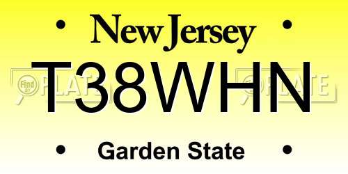 T38WHN New Jersey License Plate