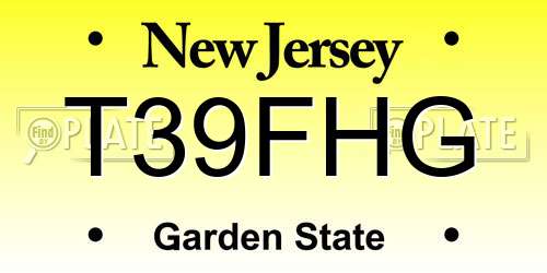 T39FHG New Jersey License Plate