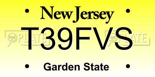T39FVS New Jersey License Plate
