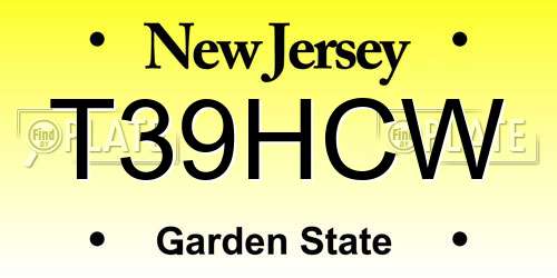 T39HCW New Jersey License Plate