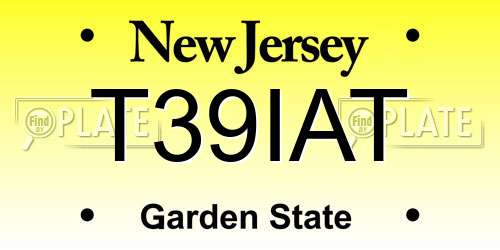 T39IAT New Jersey License Plate