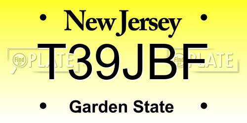 T39JBF New Jersey License Plate