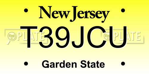 T39JCU New Jersey License Plate