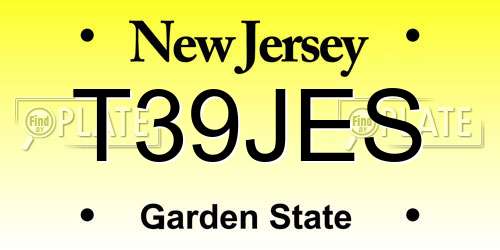 T39JES New Jersey License Plate