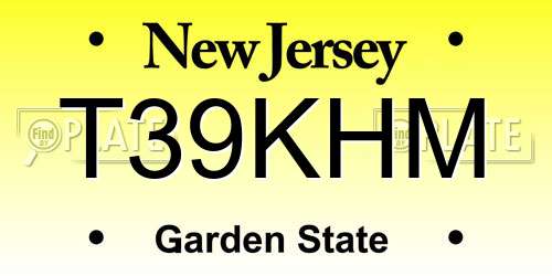 T39KHM New Jersey License Plate