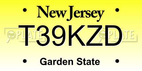 T39KZD New Jersey License Plate