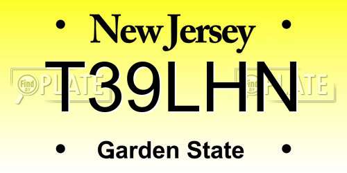 T39LHN New Jersey License Plate