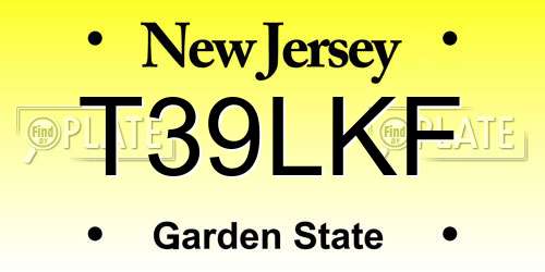 T39LKF New Jersey License Plate