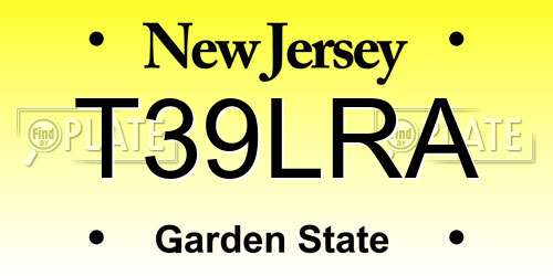 T39LRA New Jersey License Plate
