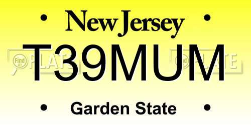 T39MUM New Jersey License Plate
