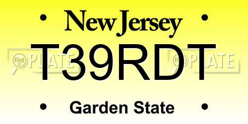 T39RDT New Jersey License Plate