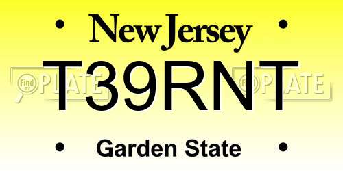 T39RNT New Jersey License Plate