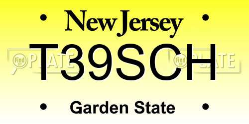 T39SCH New Jersey License Plate