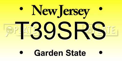 T39SRS New Jersey License Plate