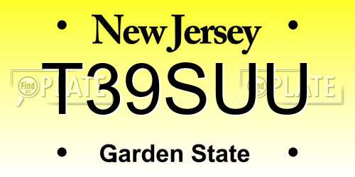 T39SUU New Jersey License Plate