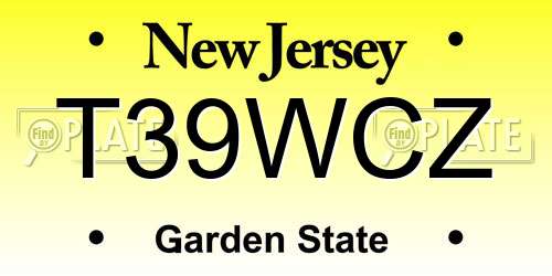 T39WCZ New Jersey License Plate