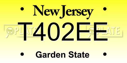 T402EE New Jersey License Plate