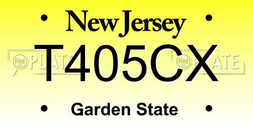 T405CX New Jersey License Plate