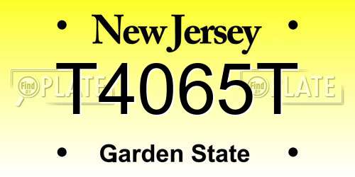 T4065T New Jersey License Plate
