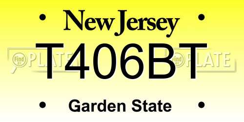 T406BT New Jersey License Plate