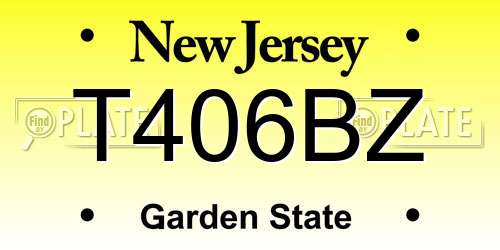 T406BZ New Jersey License Plate