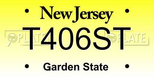 T406ST New Jersey License Plate