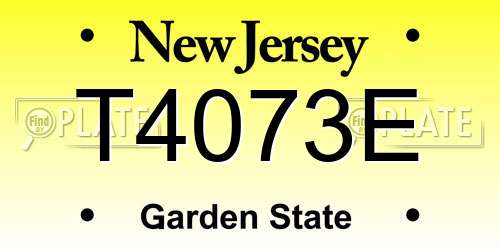T4073E New Jersey License Plate