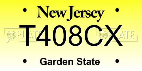 T408CX New Jersey License Plate