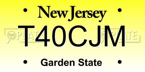 T40CJM New Jersey License Plate
