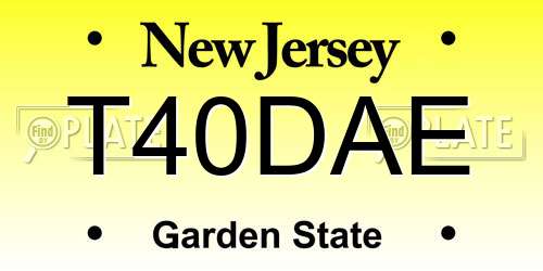 T40DAE New Jersey License Plate