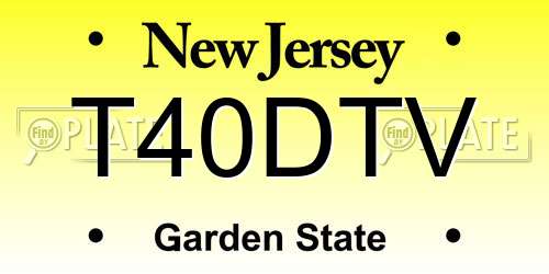 T40DTV New Jersey License Plate