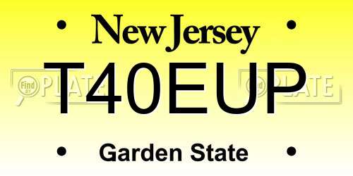 T40EUP New Jersey License Plate