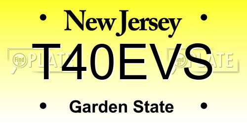 T40EVS New Jersey License Plate