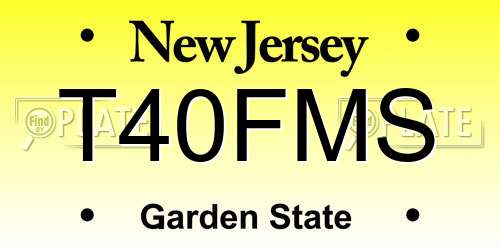 T40FMS New Jersey License Plate