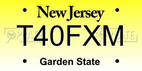 T40FXM New Jersey License Plate