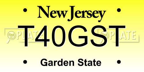 T40GST New Jersey License Plate
