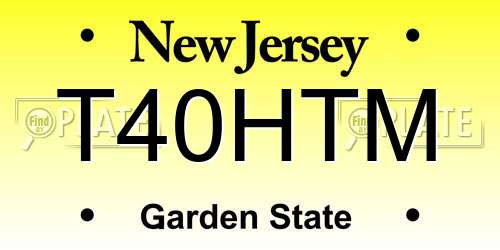 T40HTM New Jersey License Plate