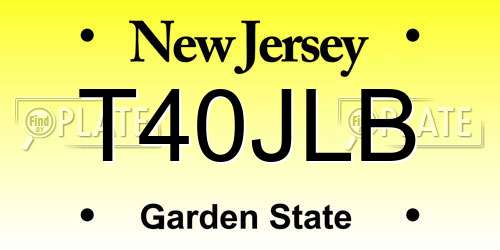 T40JLB New Jersey License Plate