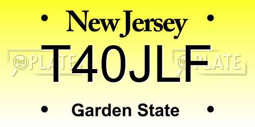T40JLF New Jersey License Plate