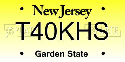 T40KHS New Jersey License Plate