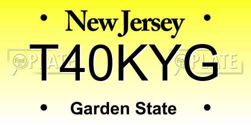 T40KYG New Jersey License Plate