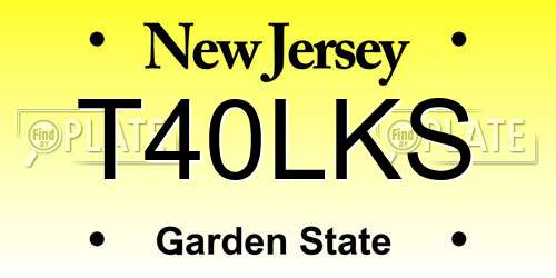 T40LKS New Jersey License Plate