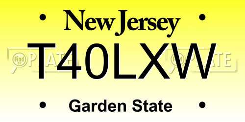 T40LXW New Jersey License Plate