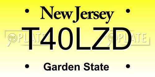 T40LZD New Jersey License Plate