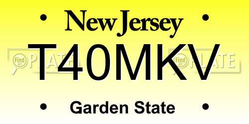 T40MKV New Jersey License Plate
