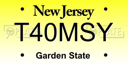 T40MSY New Jersey License Plate