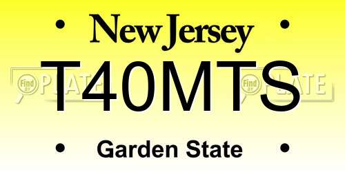 T40MTS New Jersey License Plate