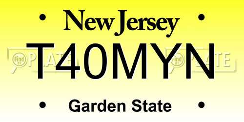 T40MYN New Jersey License Plate